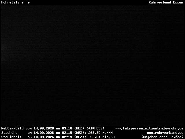 Archiv Foto Webcam Möhnetalsperre: Blick auf Staumauer
