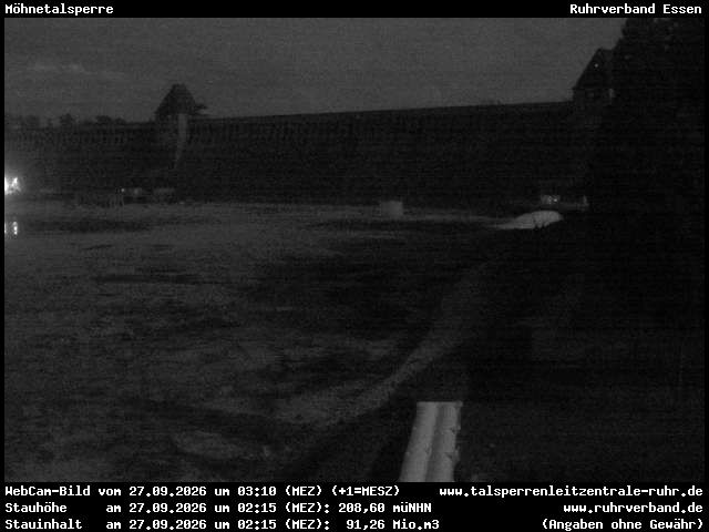Archiv Foto Webcam Möhnetalsperre: Blick auf Staumauer