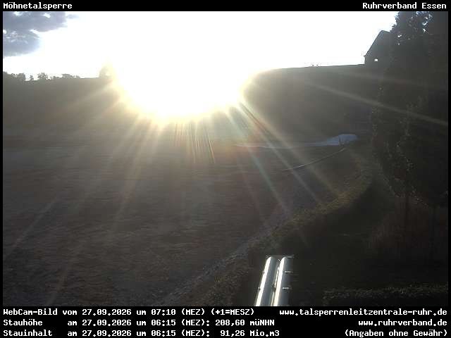 Archiv Foto Webcam Möhnetalsperre: Blick auf Staumauer