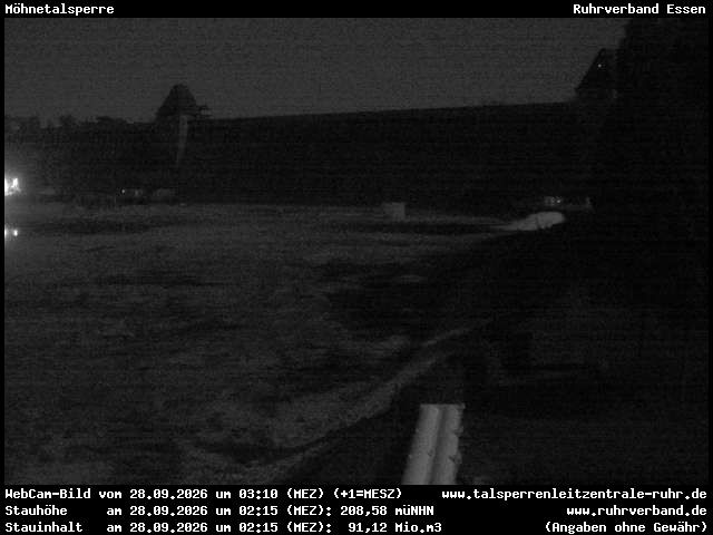 Archiv Foto Webcam Möhnetalsperre: Blick auf Staumauer