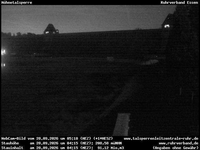 Archiv Foto Webcam Möhnetalsperre: Blick auf Staumauer