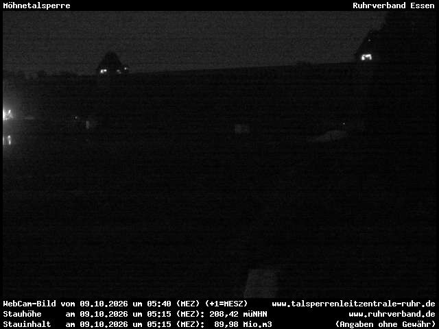 Archiv Foto Webcam Möhnetalsperre: Blick auf Staumauer