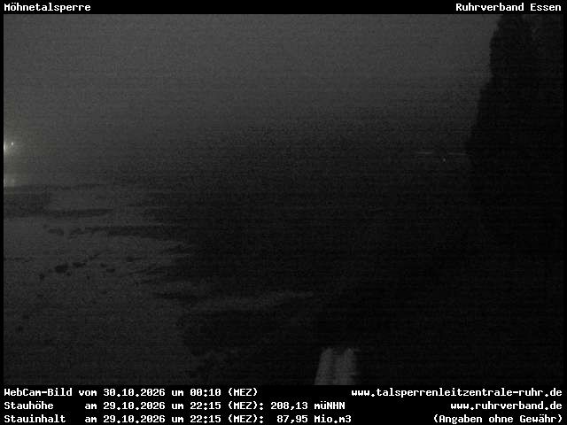 Archiv Foto Webcam Möhnetalsperre: Blick auf Staumauer