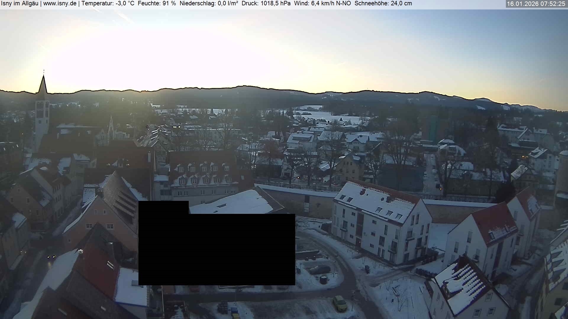 Archived image Webcam Isny - Allgäu - View to St. Mary Church