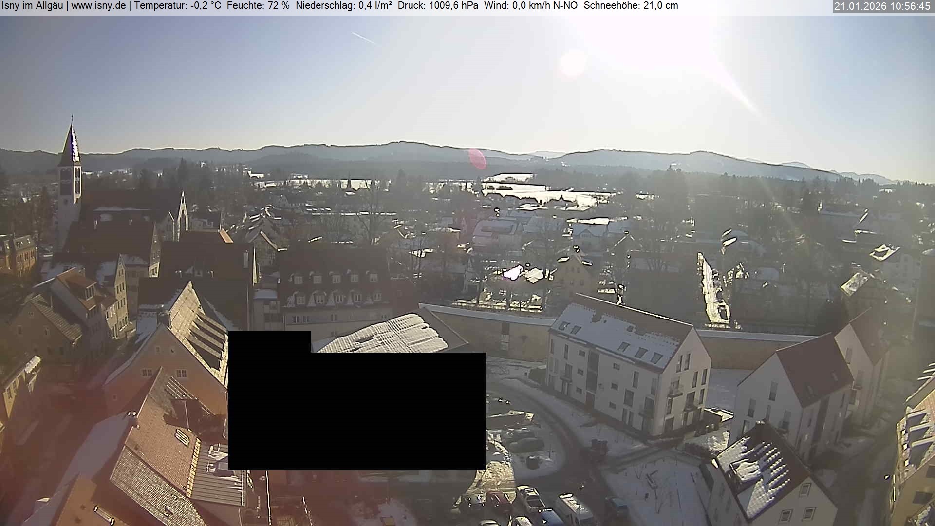 Archiv Foto Webcam Isny im Allgäu - Blick auf die Kirche St. Maria