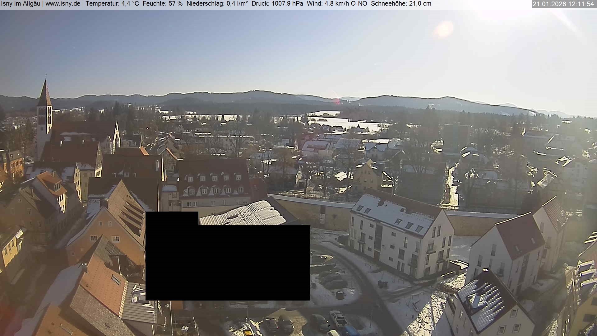 Archiv Foto Webcam Isny im Allgäu - Blick auf die Kirche St. Maria
