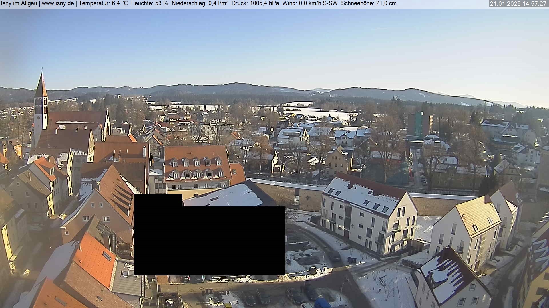 Archiv Foto Webcam Isny im Allgäu - Blick auf die Kirche St. Maria
