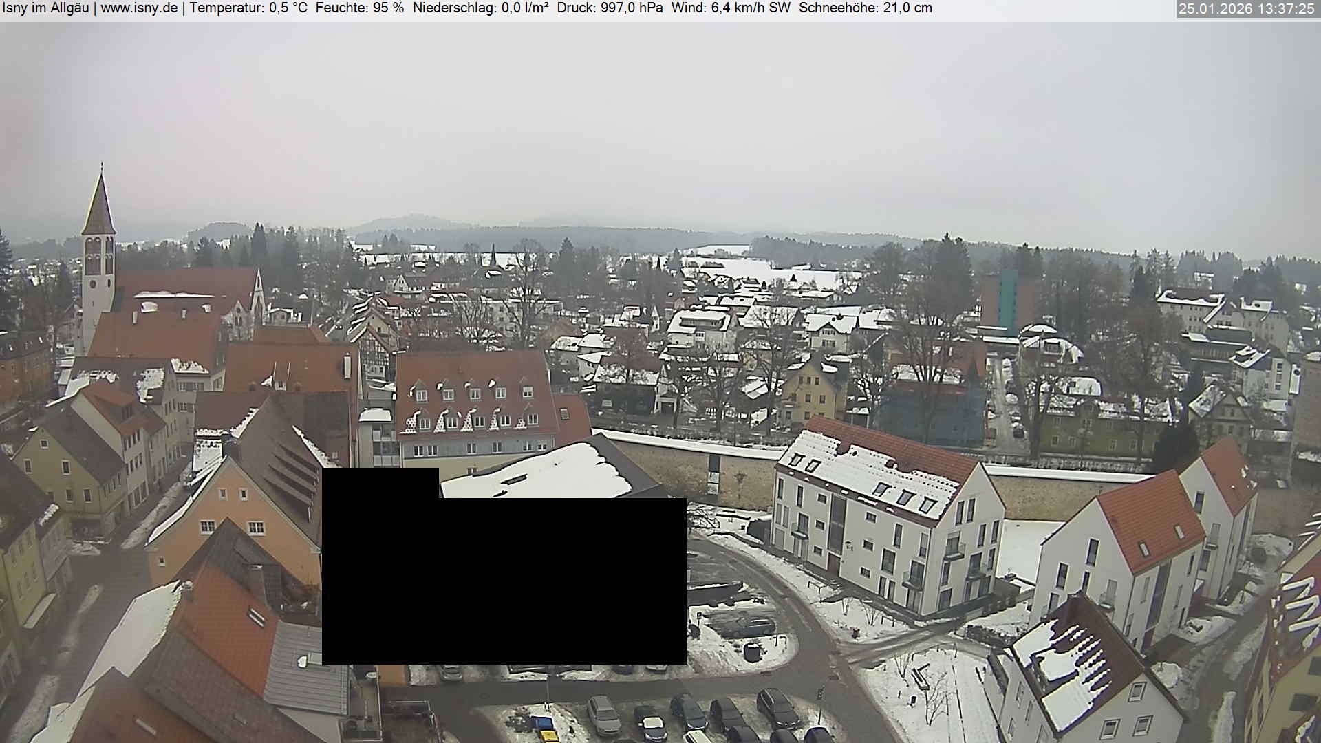 Archiv Foto Webcam Isny im Allgäu - Blick auf die Kirche St. Maria