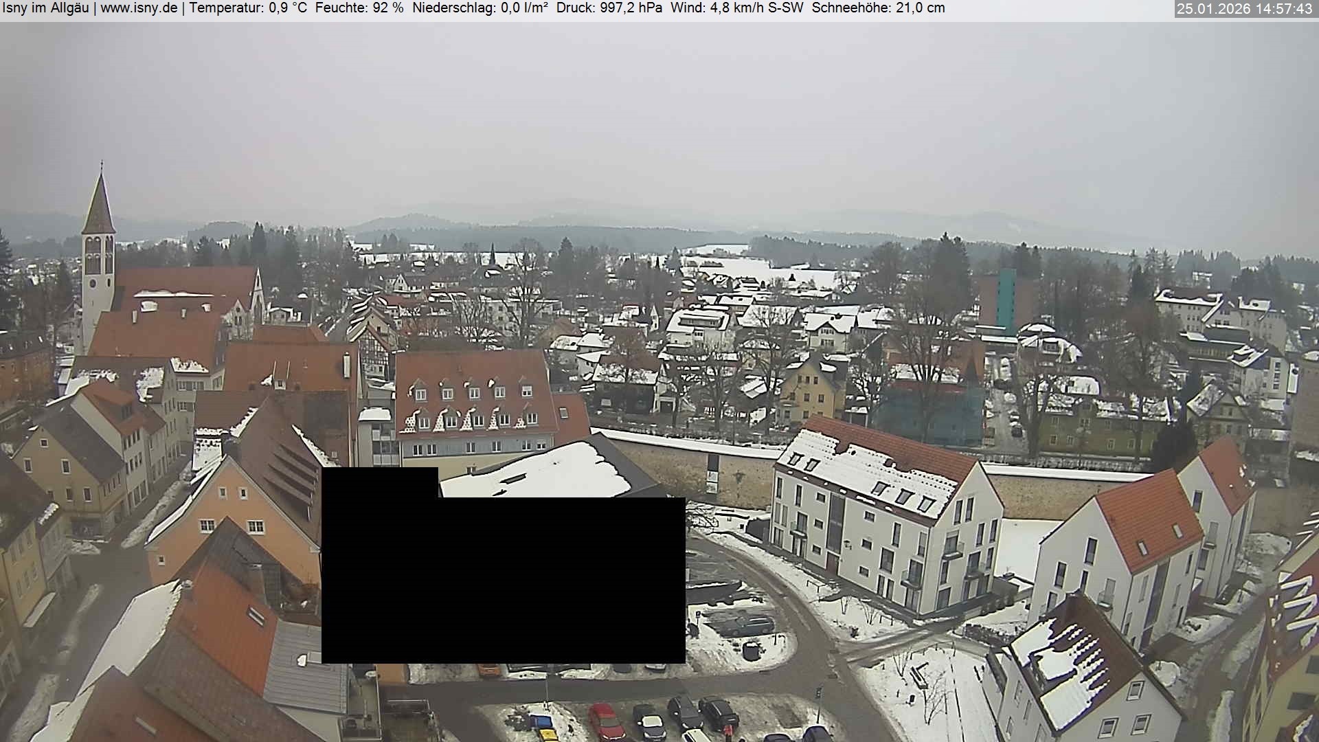 Archiv Foto Webcam Isny im Allgäu - Blick auf die Kirche St. Maria