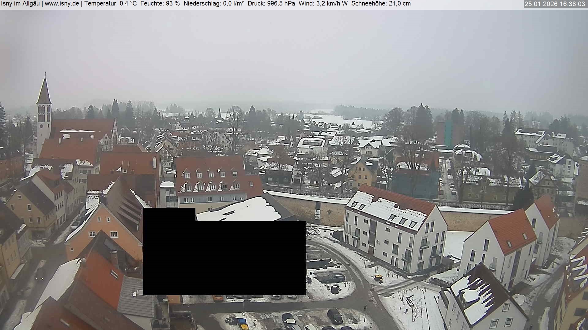 Archiv Foto Webcam Isny im Allgäu - Blick auf die Kirche St. Maria