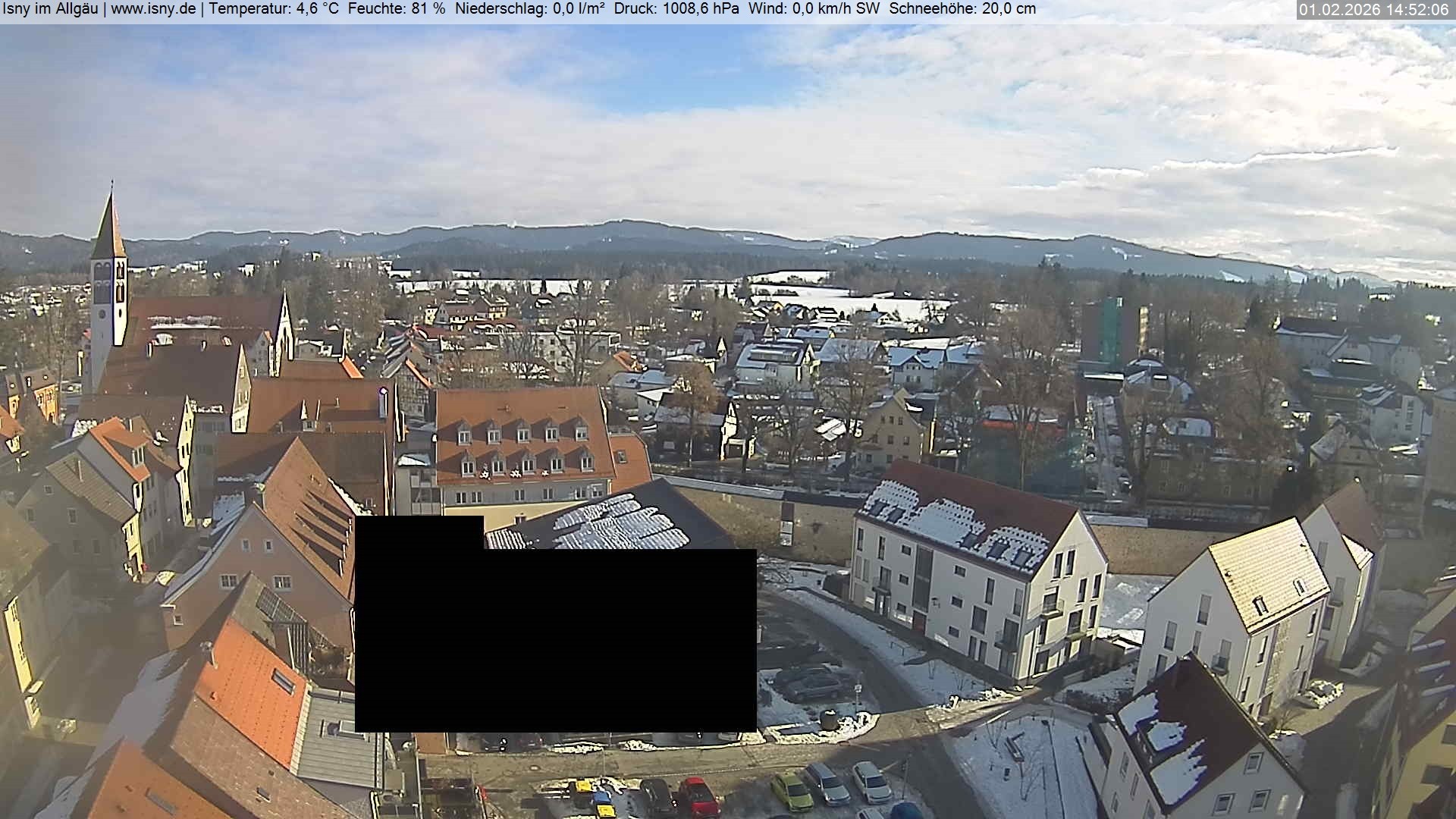Archiv Foto Webcam Isny im Allgäu - Blick auf die Kirche St. Maria