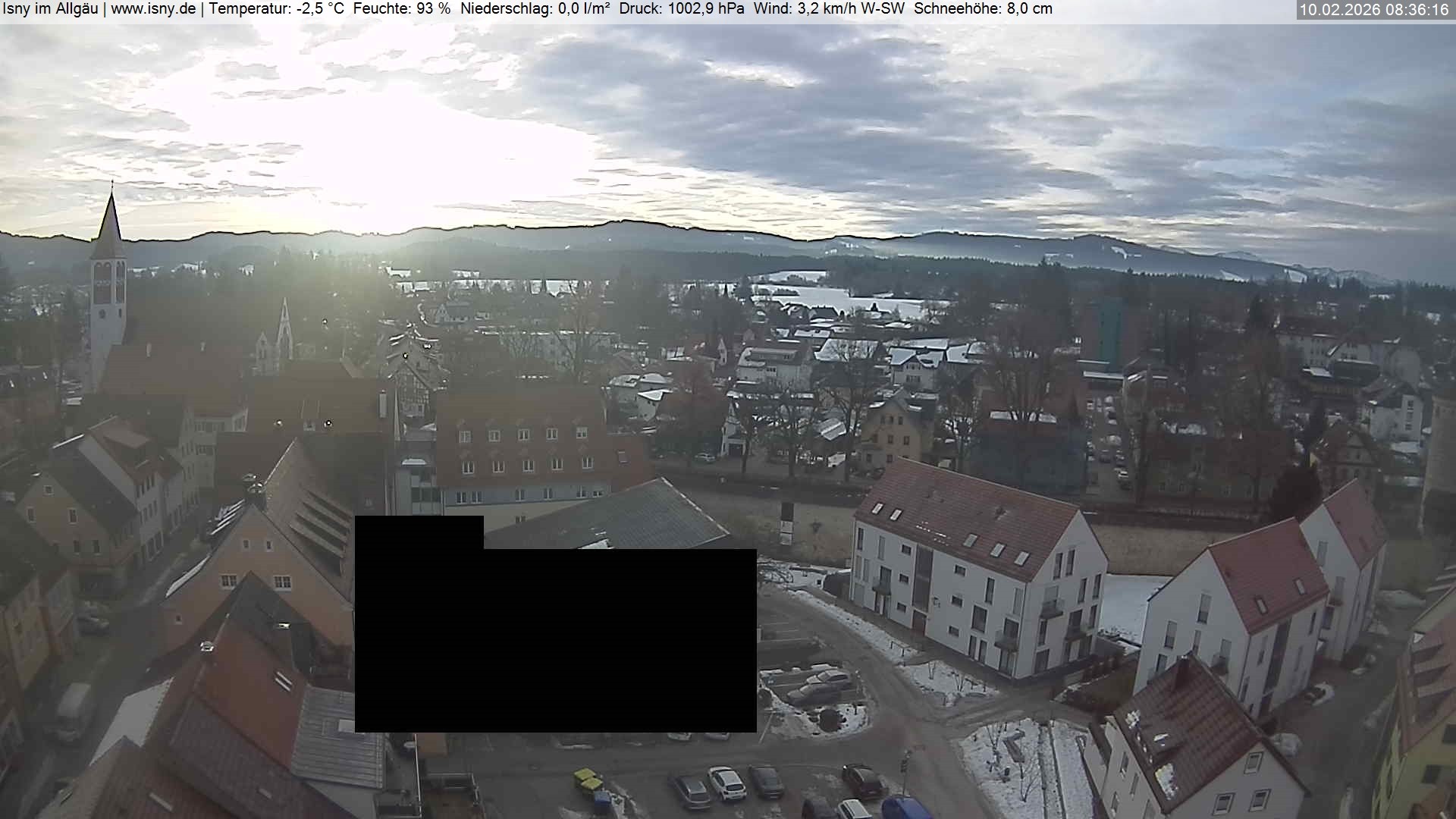 Archiv Foto Webcam Isny im Allgäu - Blick auf die Kirche St. Maria