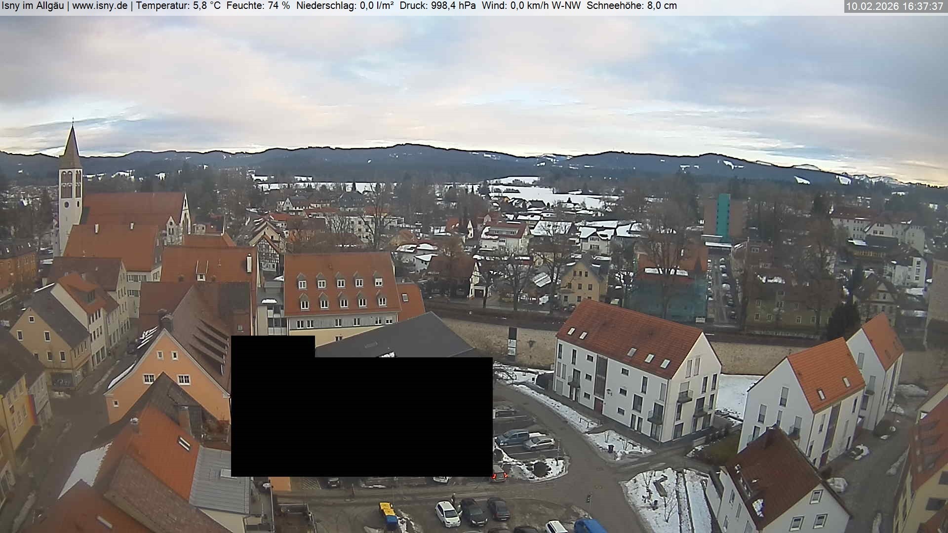 Archiv Foto Webcam Isny im Allgäu - Blick auf die Kirche St. Maria