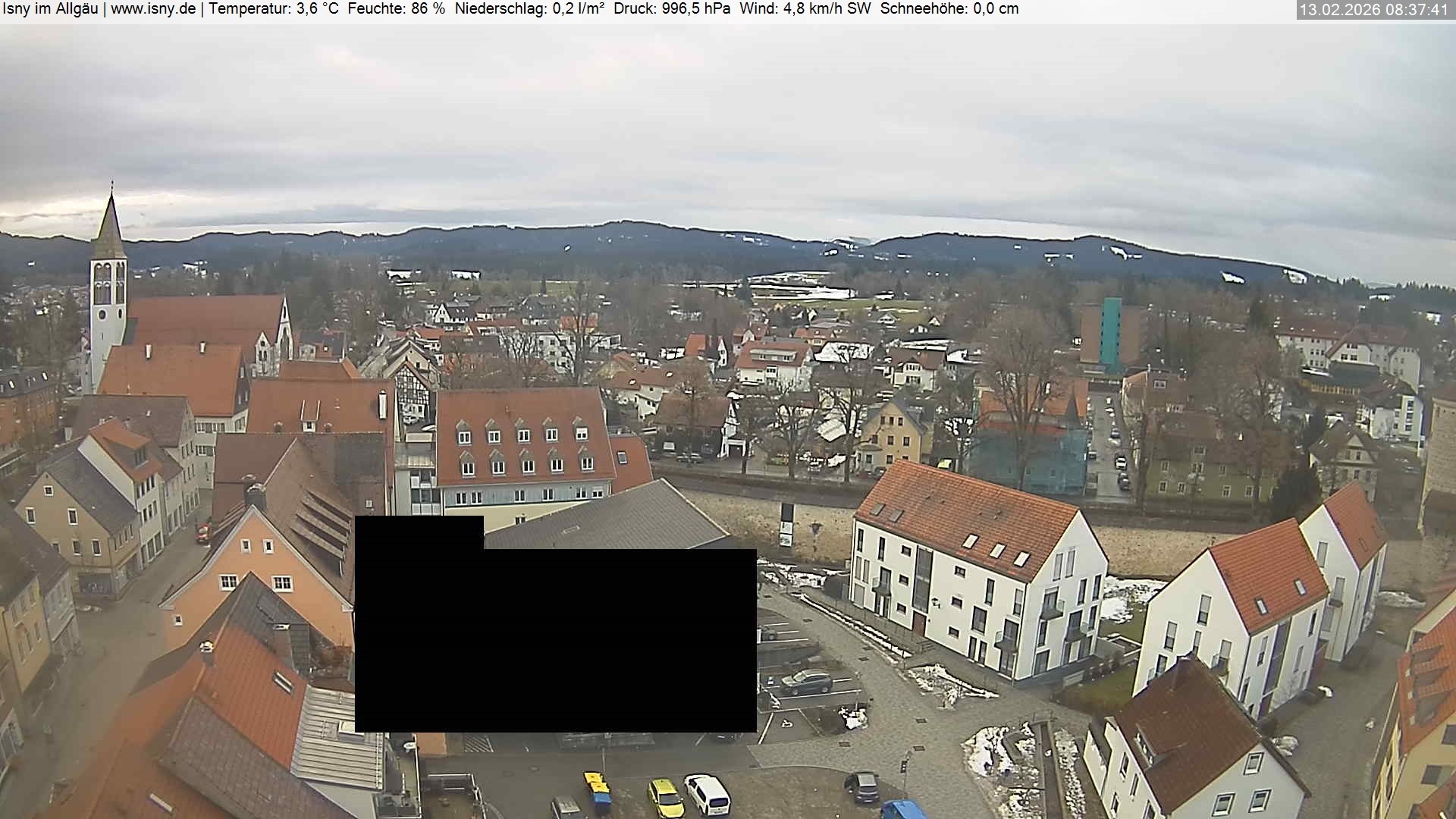 Archiv Foto Webcam Isny im Allgäu - Blick auf die Kirche St. Maria