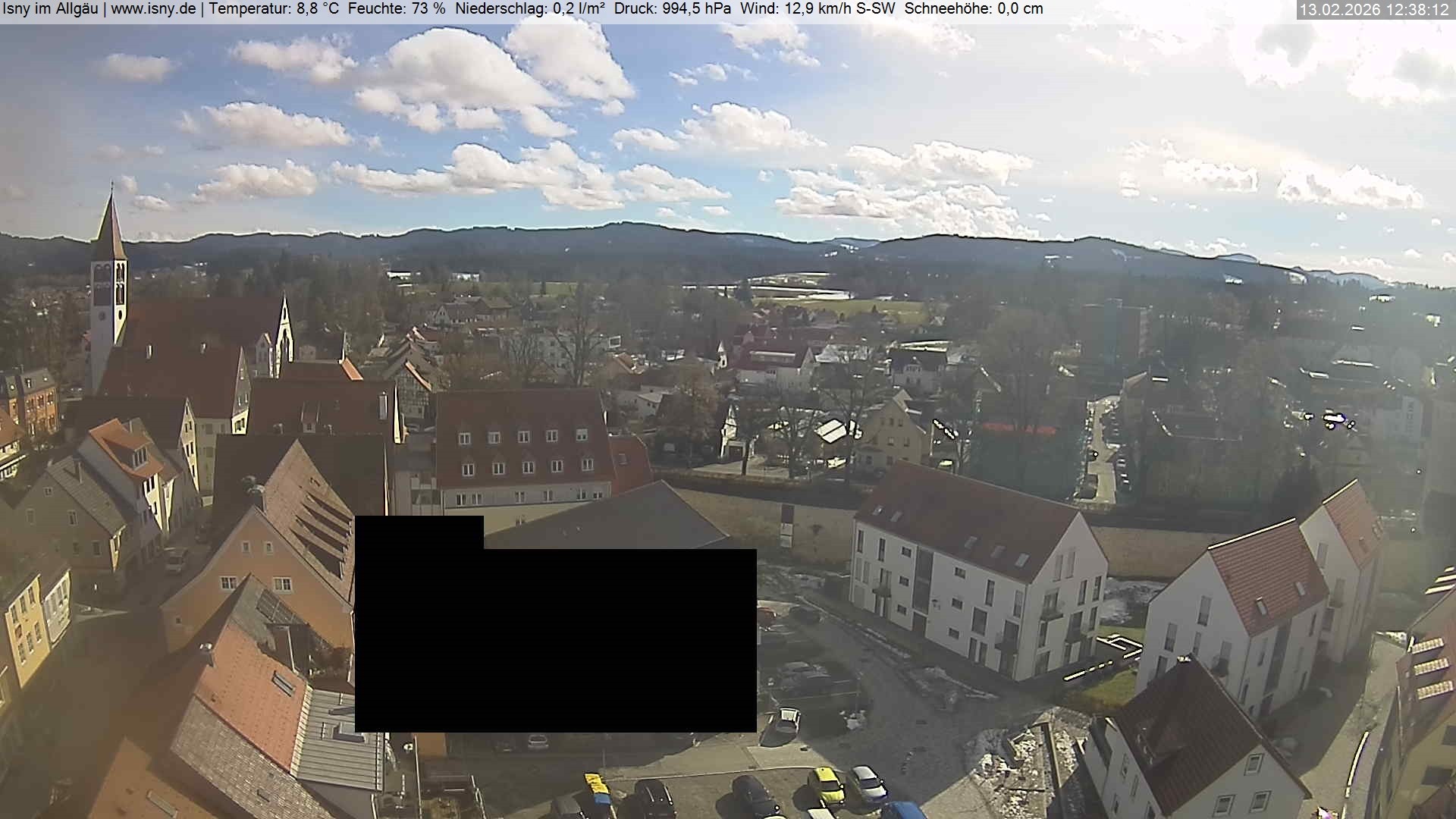 Archiv Foto Webcam Isny im Allgäu - Blick auf die Kirche St. Maria