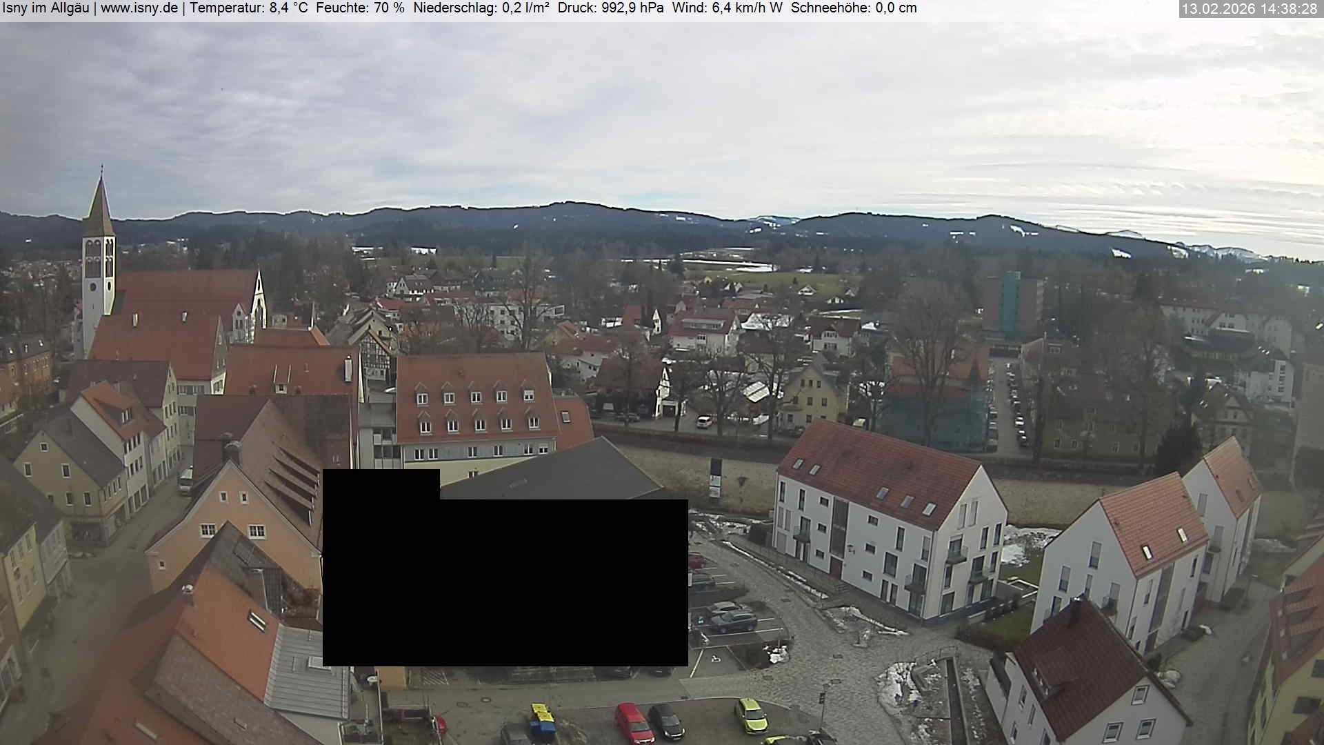 Archiv Foto Webcam Isny im Allgäu - Blick auf die Kirche St. Maria