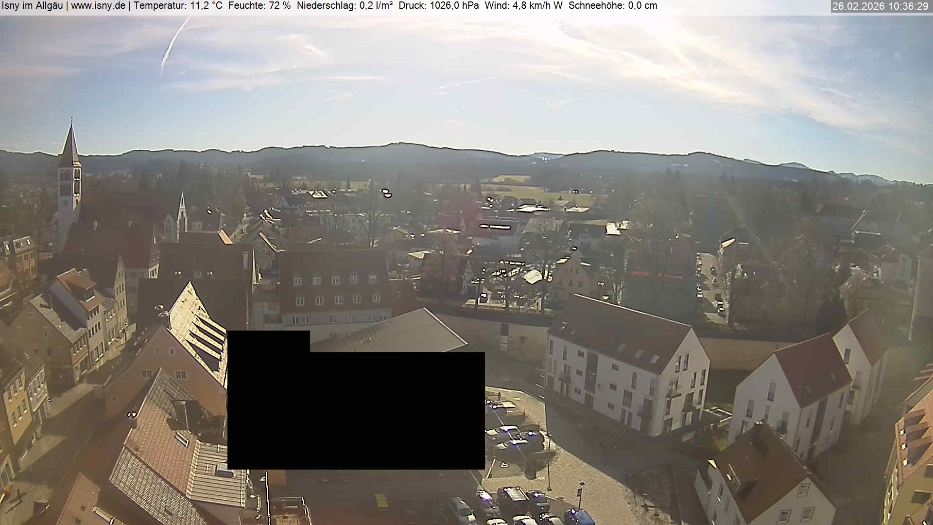 Archiv Foto Webcam Isny im Allgäu - Blick auf die Kirche St. Maria