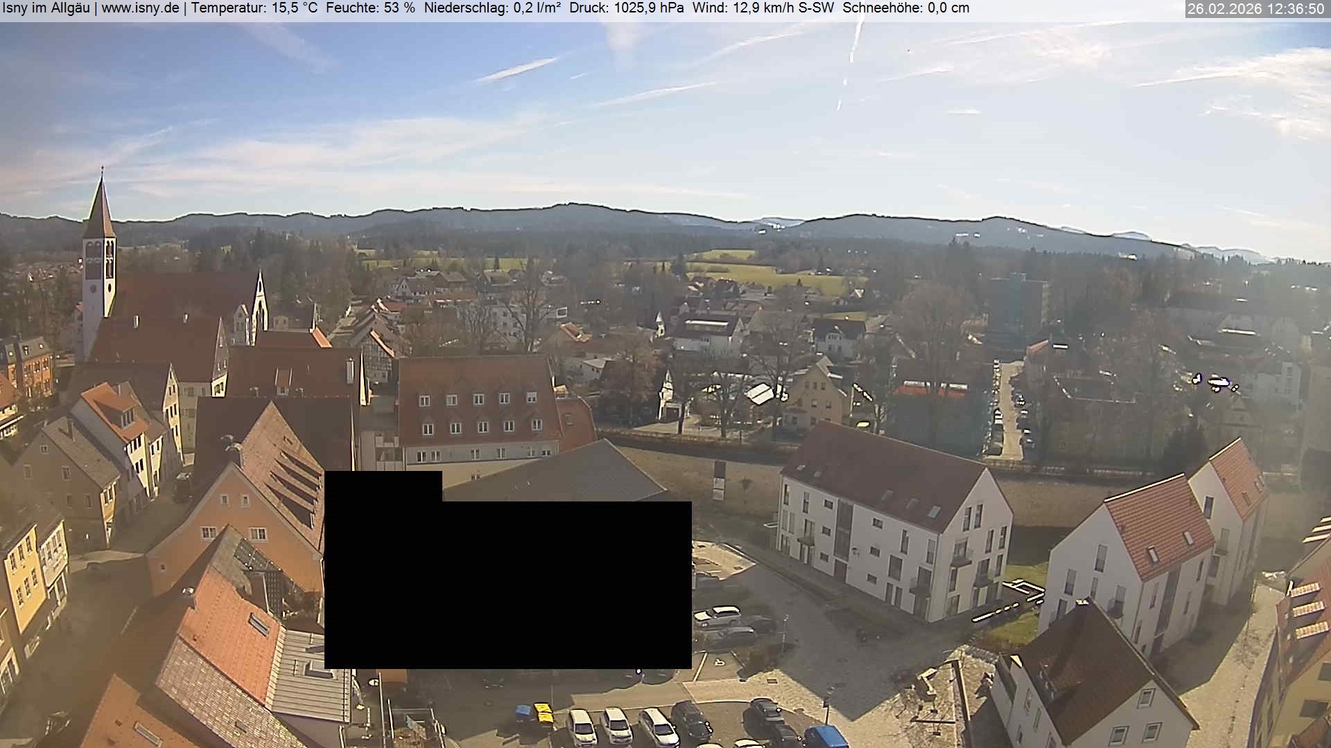 Archiv Foto Webcam Isny im Allgäu - Blick auf die Kirche St. Maria