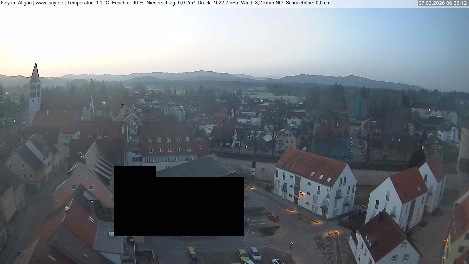 Archiv Foto Webcam Isny im Allgäu - Blick auf die Kirche St. Maria
