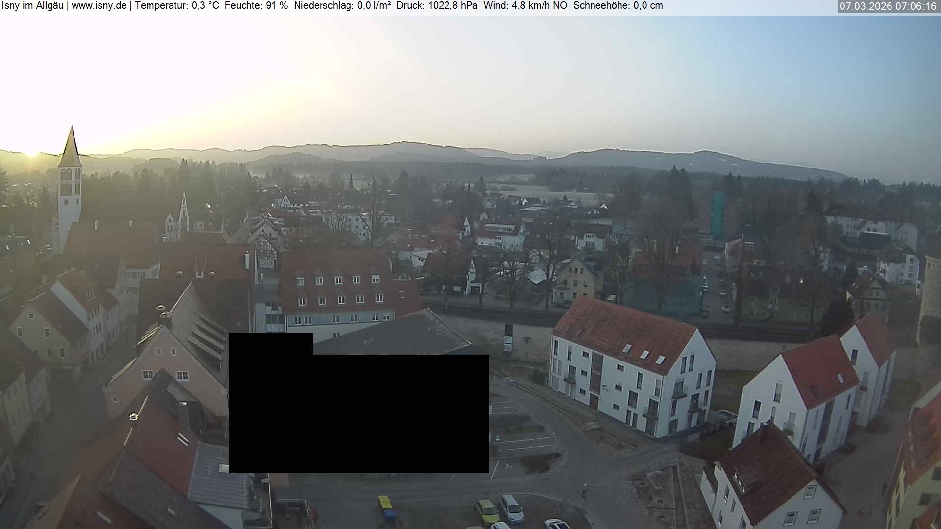 Archiv Foto Webcam Isny im Allgäu - Blick auf die Kirche St. Maria