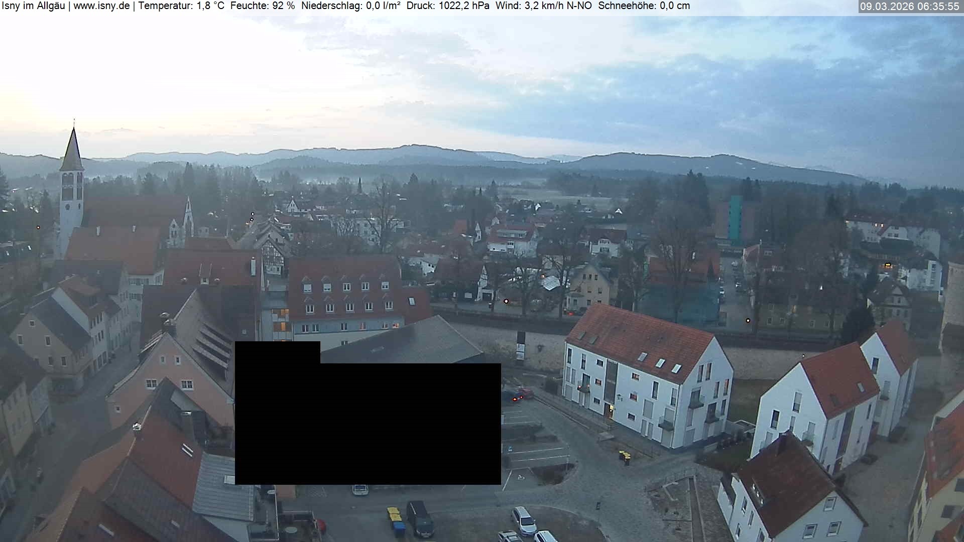 Archiv Foto Webcam Isny im Allgäu - Blick auf die Kirche St. Maria