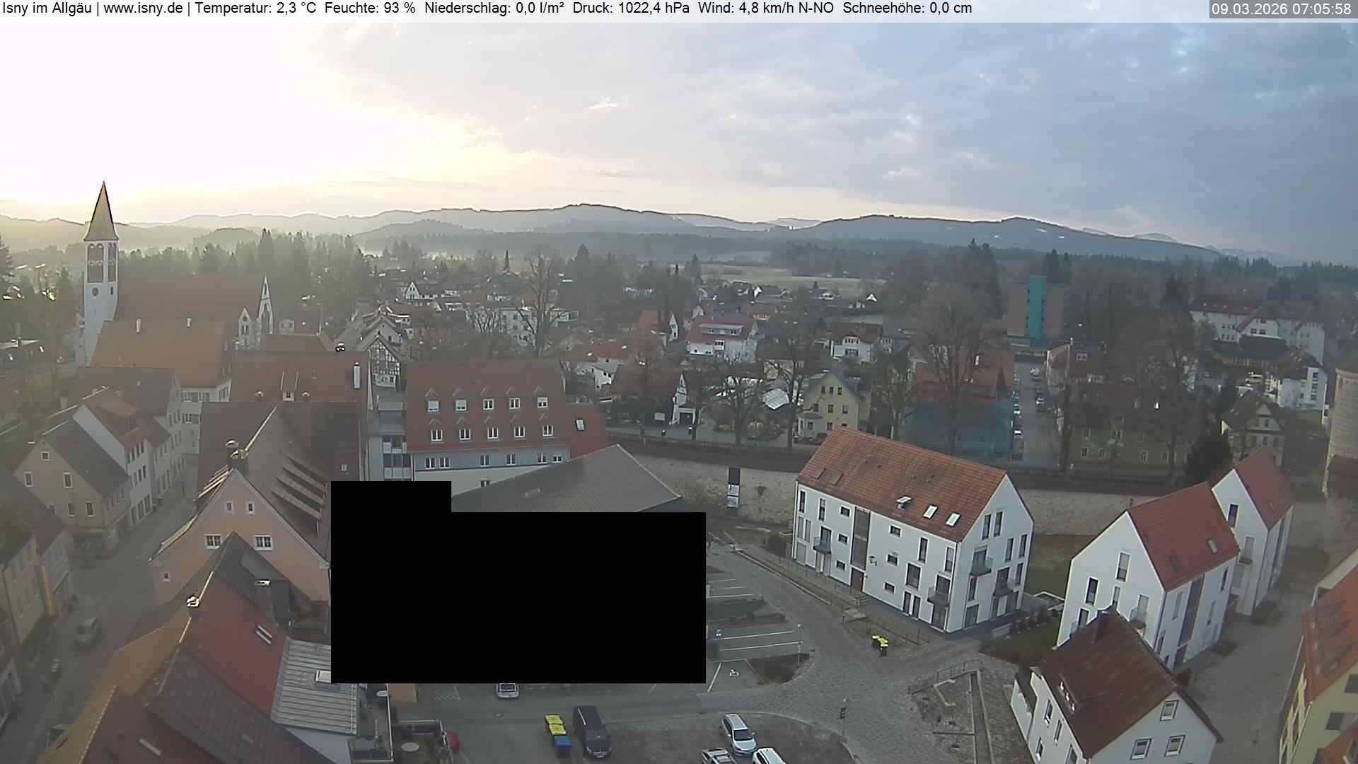 Archiv Foto Webcam Isny im Allgäu - Blick auf die Kirche St. Maria