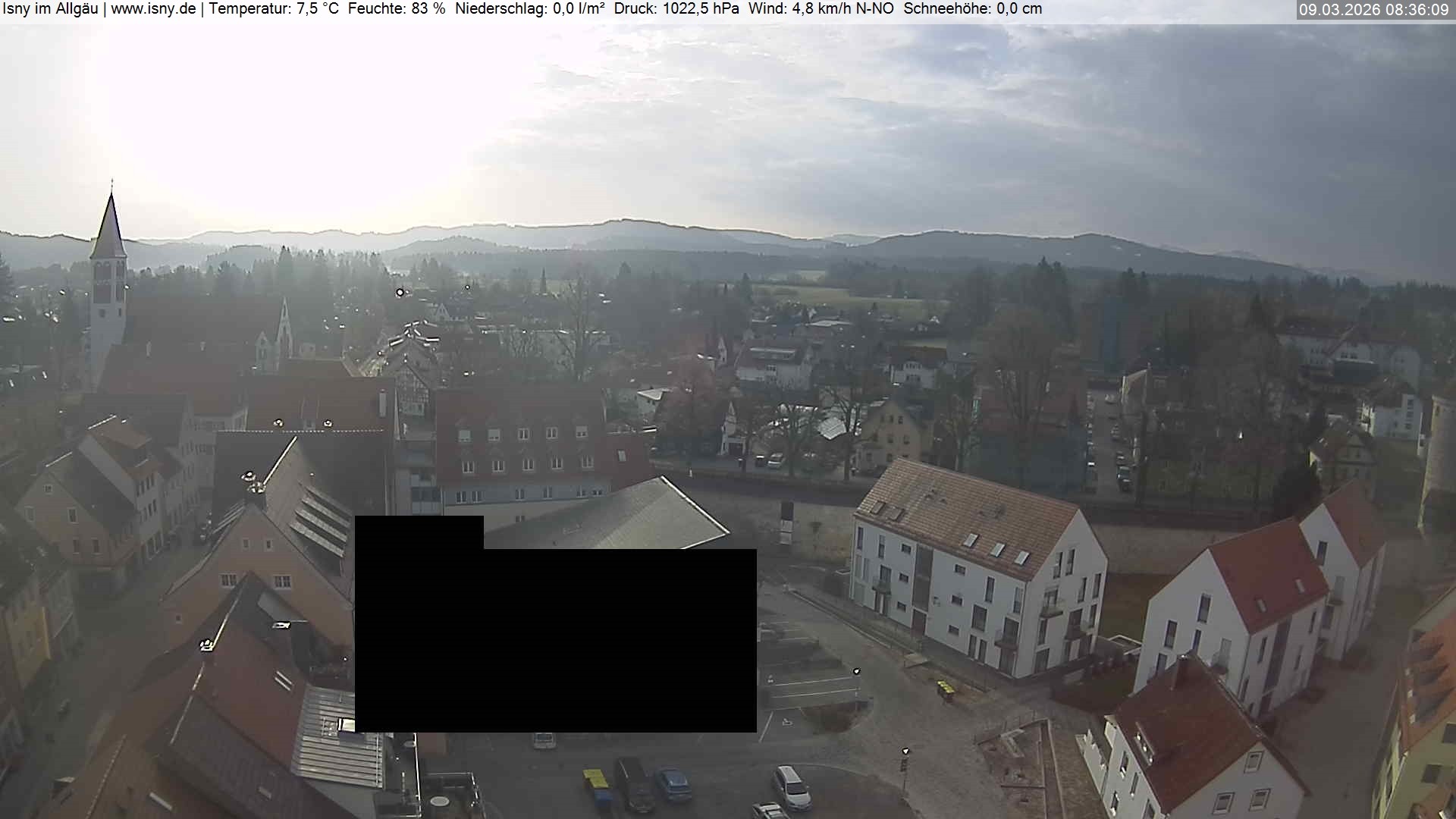 Archiv Foto Webcam Isny im Allgäu - Blick auf die Kirche St. Maria
