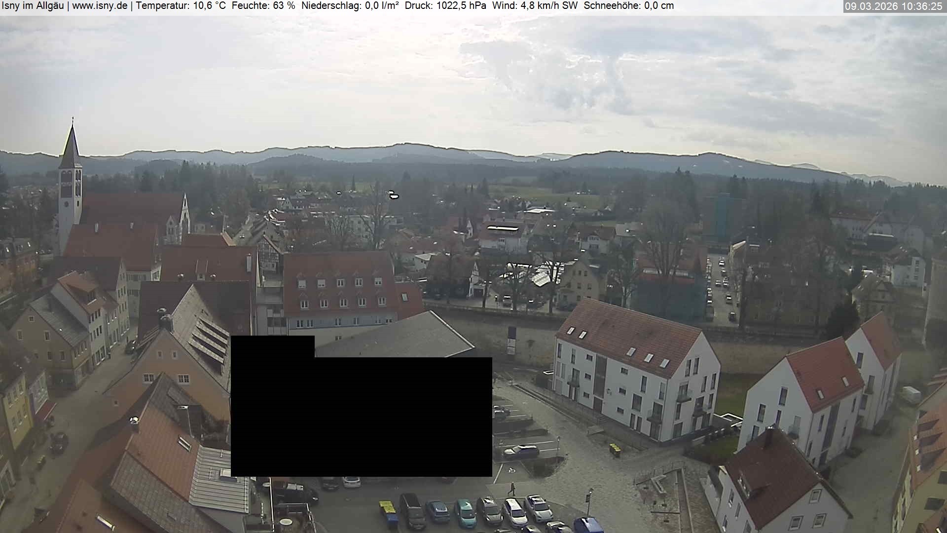 Archiv Foto Webcam Isny im Allgäu - Blick auf die Kirche St. Maria