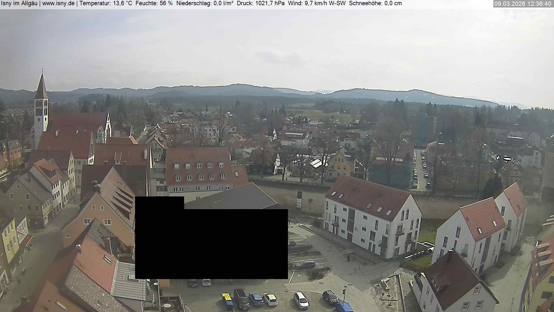 Archiv Foto Webcam Isny im Allgäu - Blick auf die Kirche St. Maria