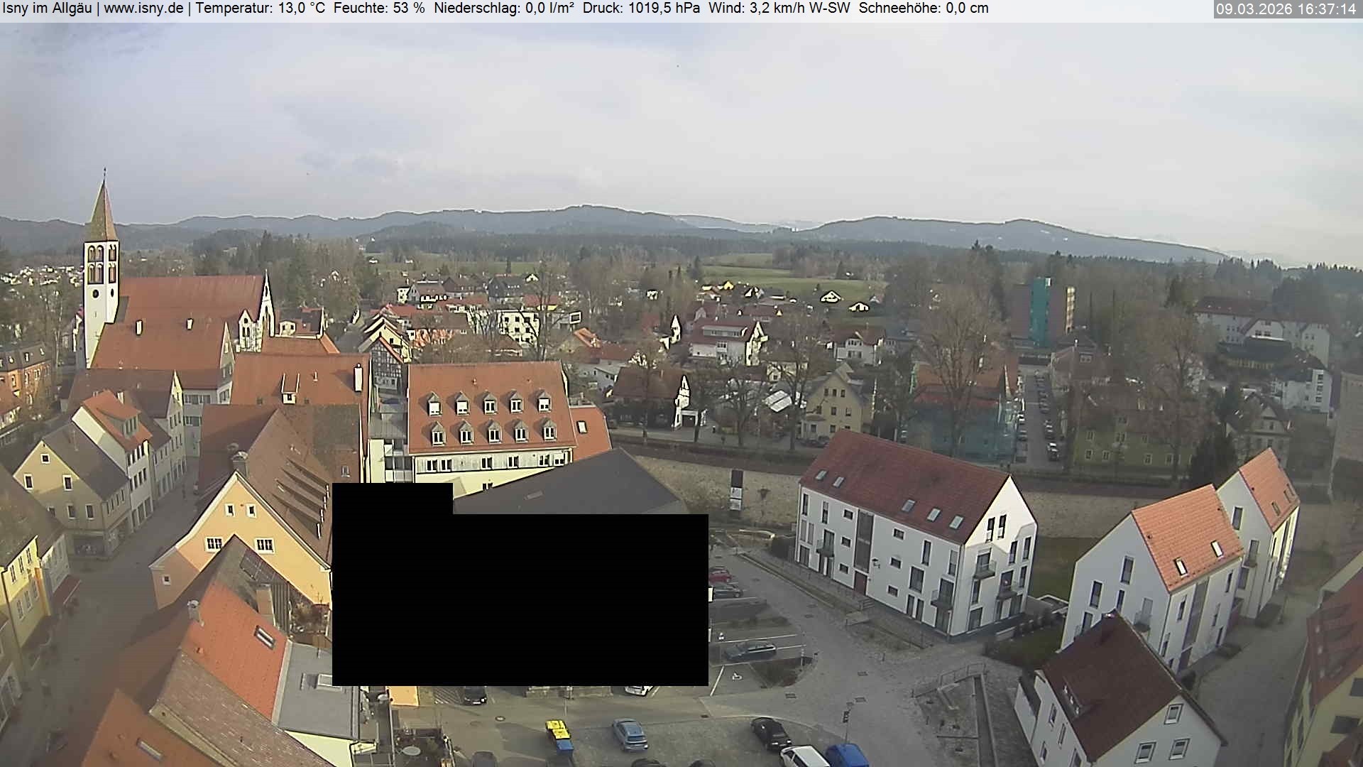 Archiv Foto Webcam Isny im Allgäu - Blick auf die Kirche St. Maria
