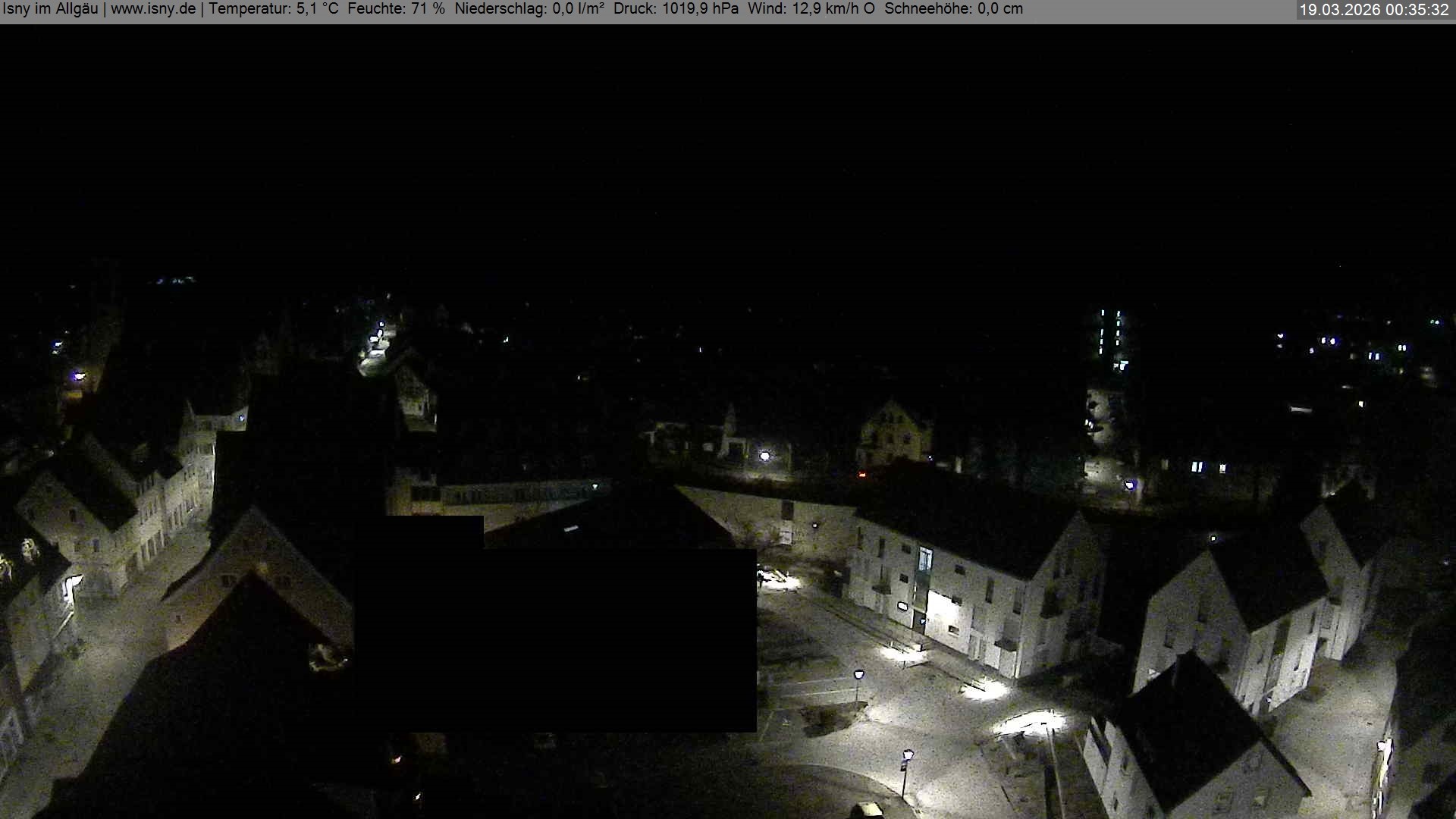 Archived image Webcam Isny - Allgäu - View to St. Mary Church