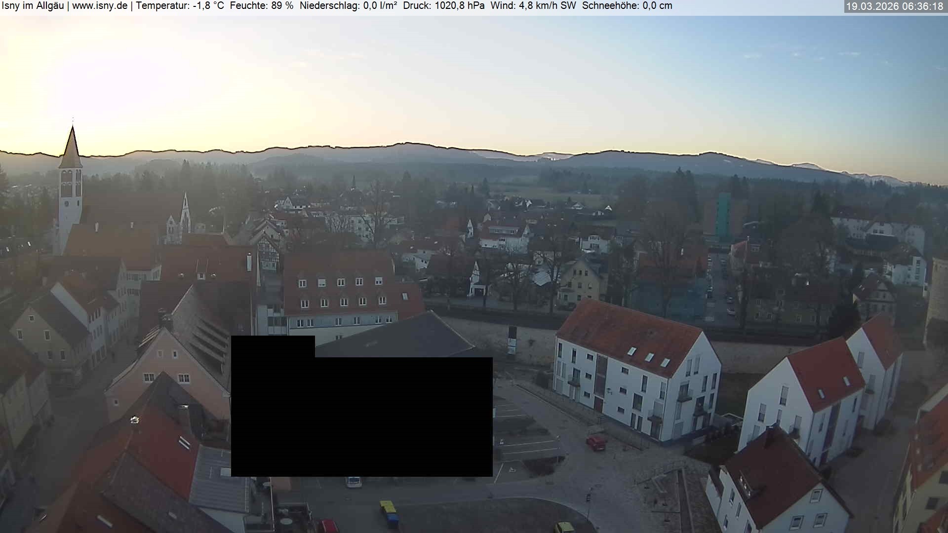 Archiv Foto Webcam Isny im Allgäu - Blick auf die Kirche St. Maria
