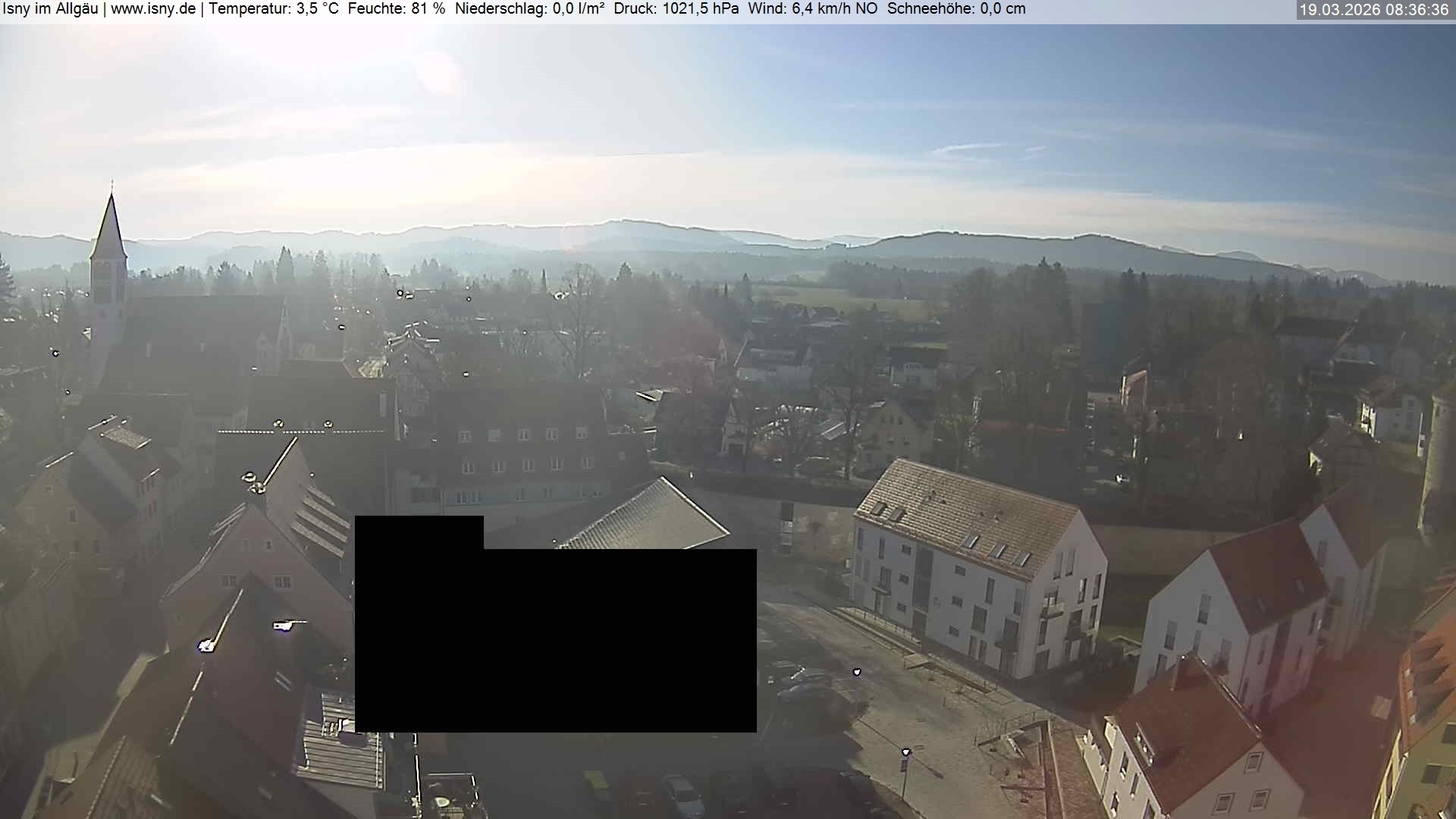 Archiv Foto Webcam Isny im Allgäu - Blick auf die Kirche St. Maria