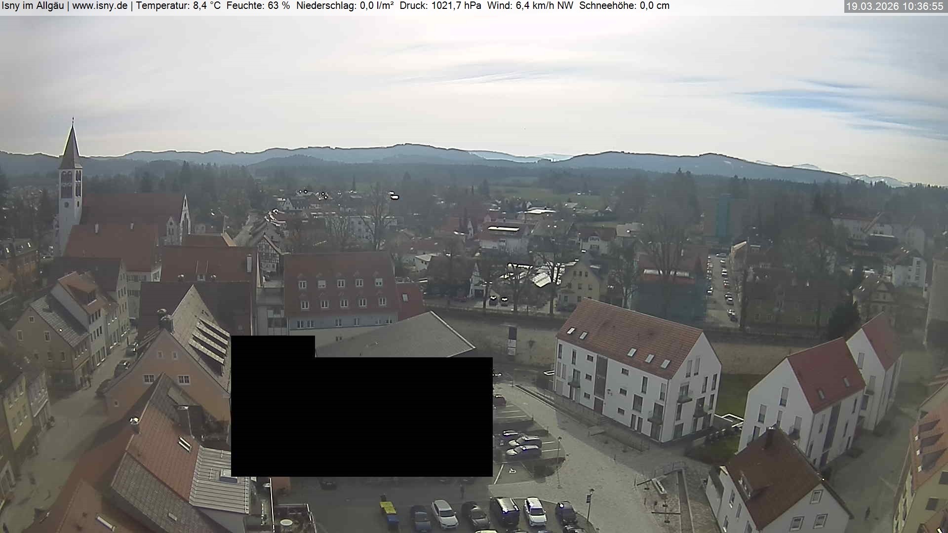 Archiv Foto Webcam Isny im Allgäu - Blick auf die Kirche St. Maria