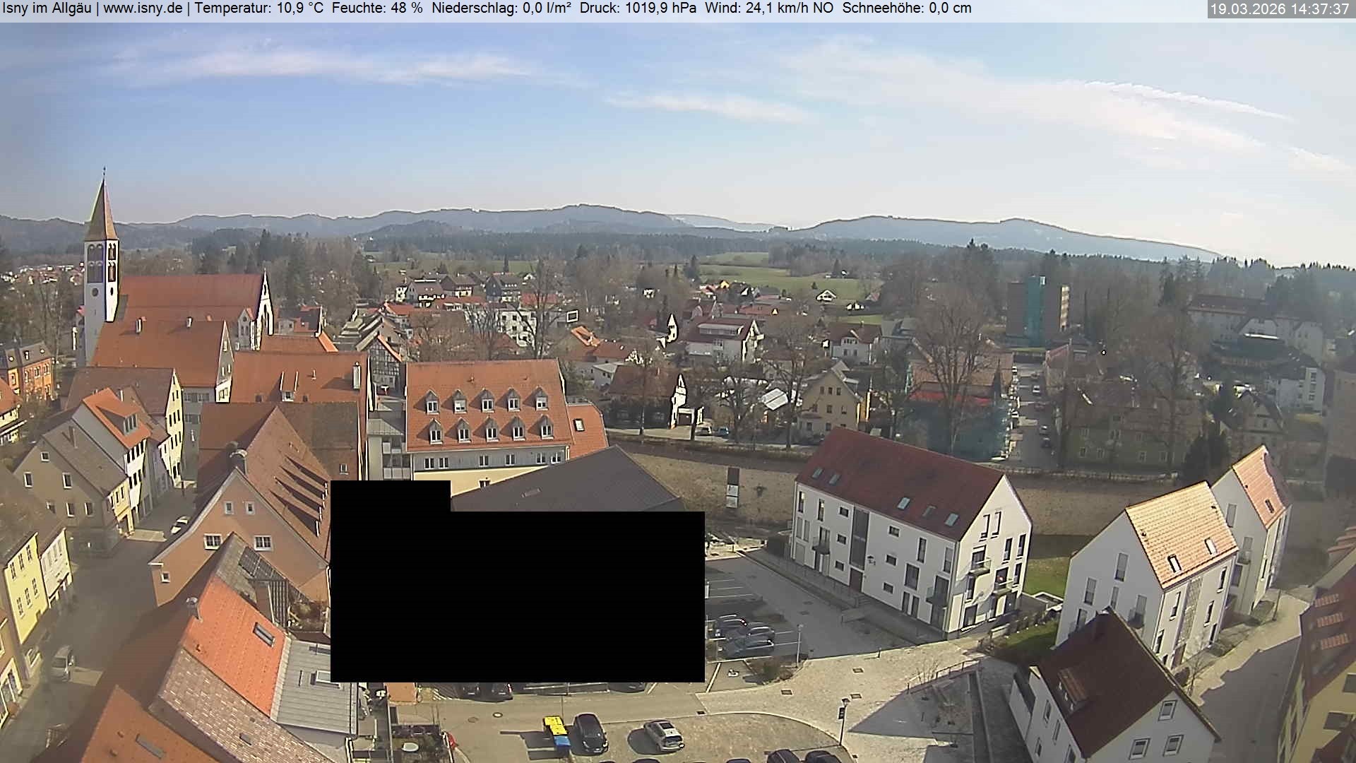 Archiv Foto Webcam Isny im Allgäu - Blick auf die Kirche St. Maria