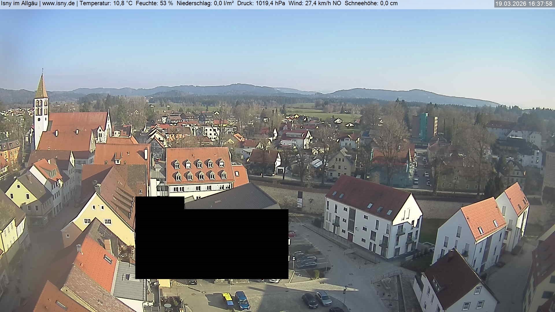 Archiv Foto Webcam Isny im Allgäu - Blick auf die Kirche St. Maria