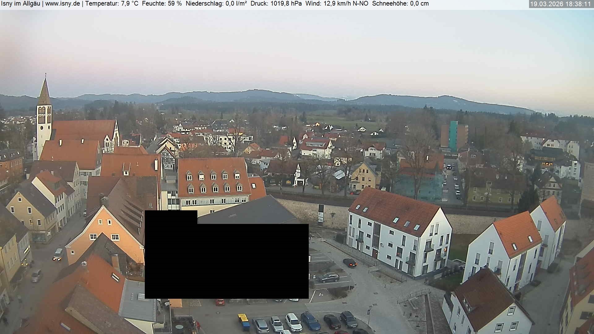 Archiv Foto Webcam Isny im Allgäu - Blick auf die Kirche St. Maria
