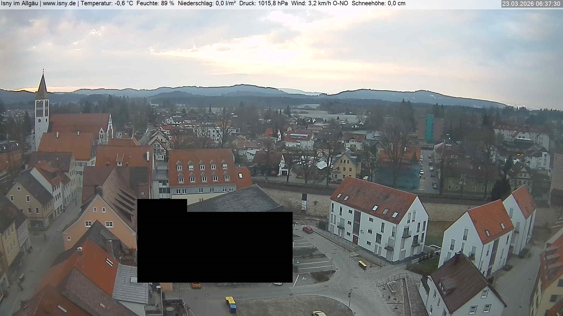 Archiv Foto Webcam Isny im Allgäu - Blick auf die Kirche St. Maria