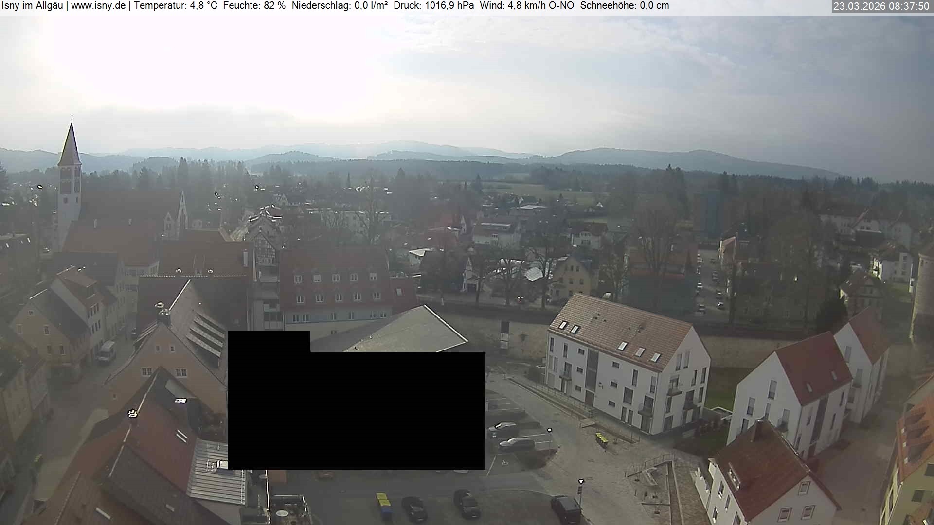 Archiv Foto Webcam Isny im Allgäu - Blick auf die Kirche St. Maria