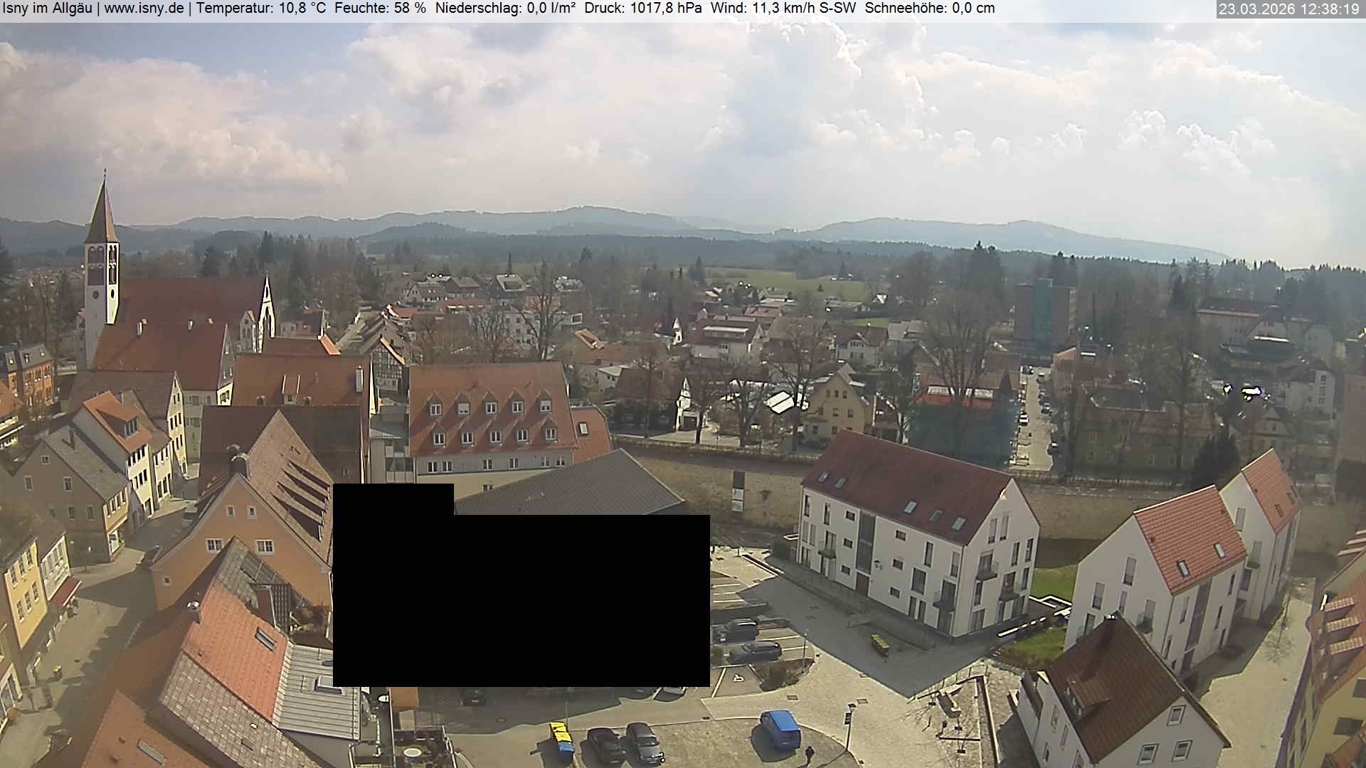 Archiv Foto Webcam Isny im Allgäu - Blick auf die Kirche St. Maria
