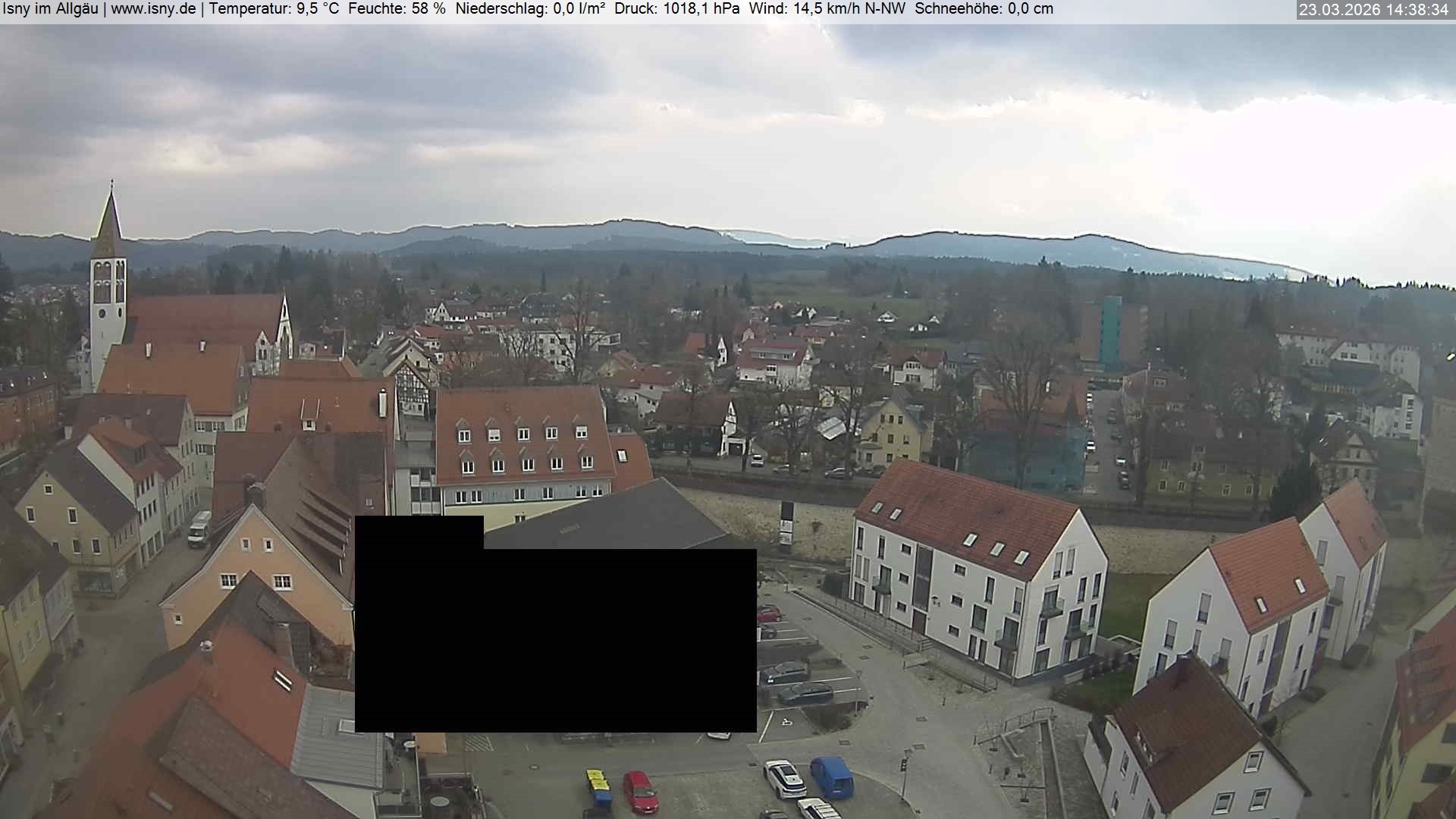 Archiv Foto Webcam Isny im Allgäu - Blick auf die Kirche St. Maria