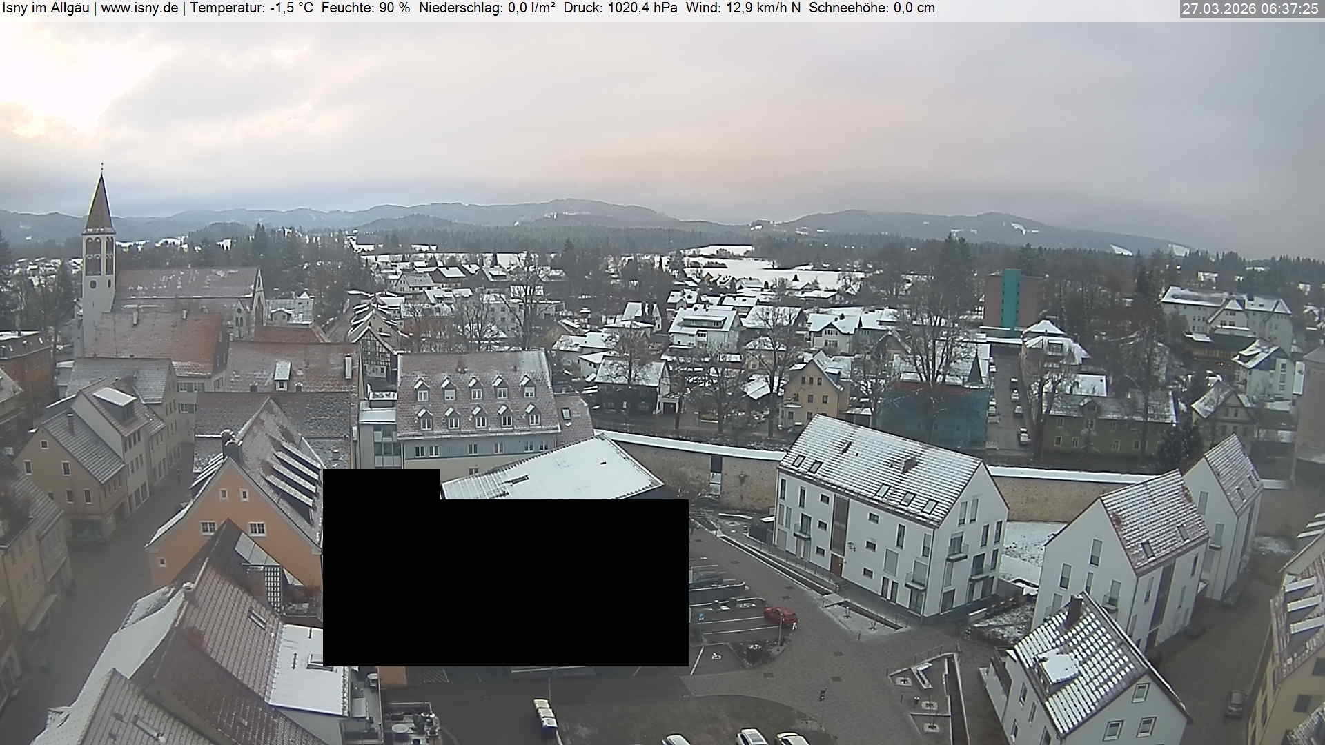 Archiv Foto Webcam Isny im Allgäu - Blick auf die Kirche St. Maria