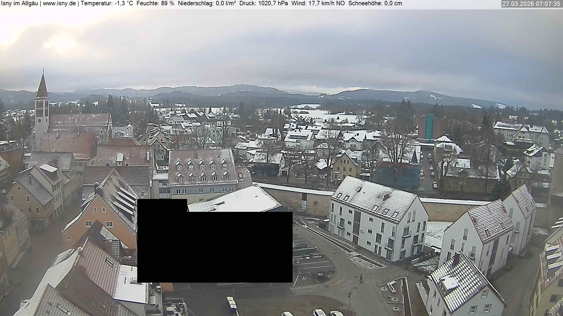 Archiv Foto Webcam Isny im Allgäu - Blick auf die Kirche St. Maria