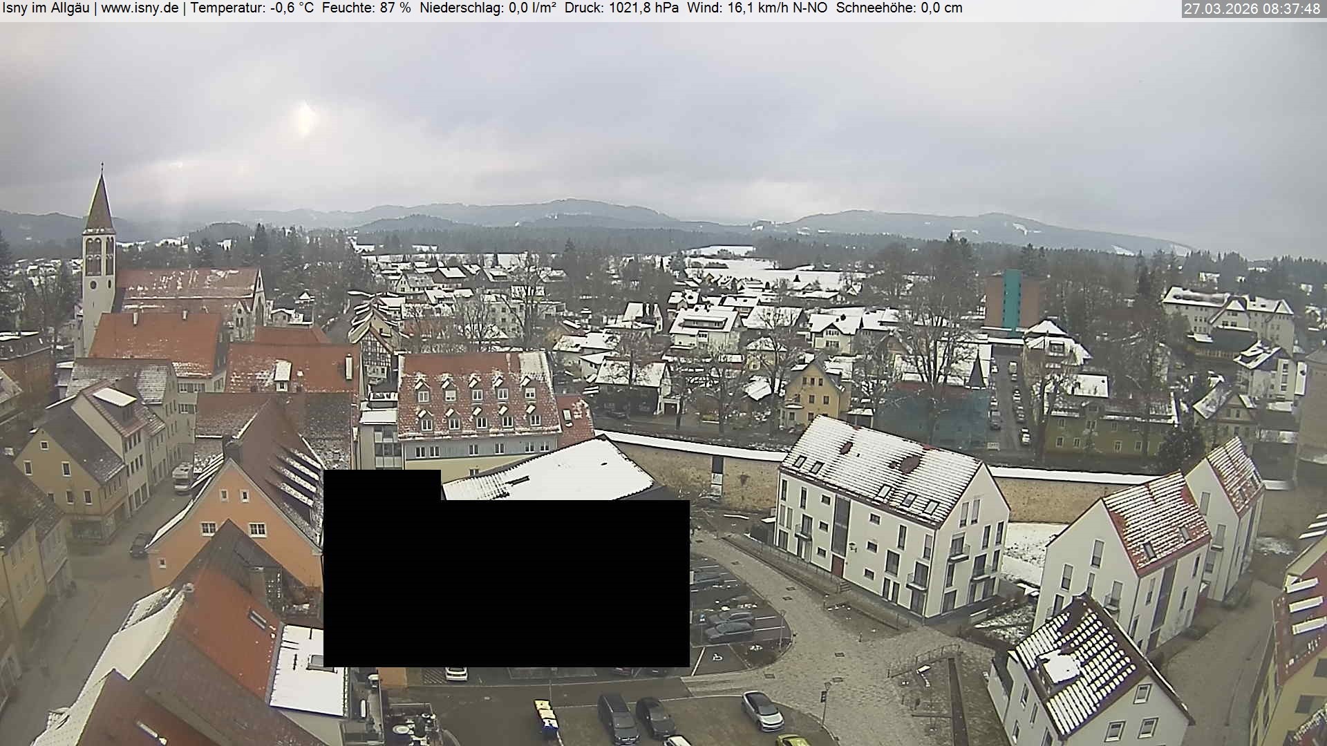 Archiv Foto Webcam Isny im Allgäu - Blick auf die Kirche St. Maria