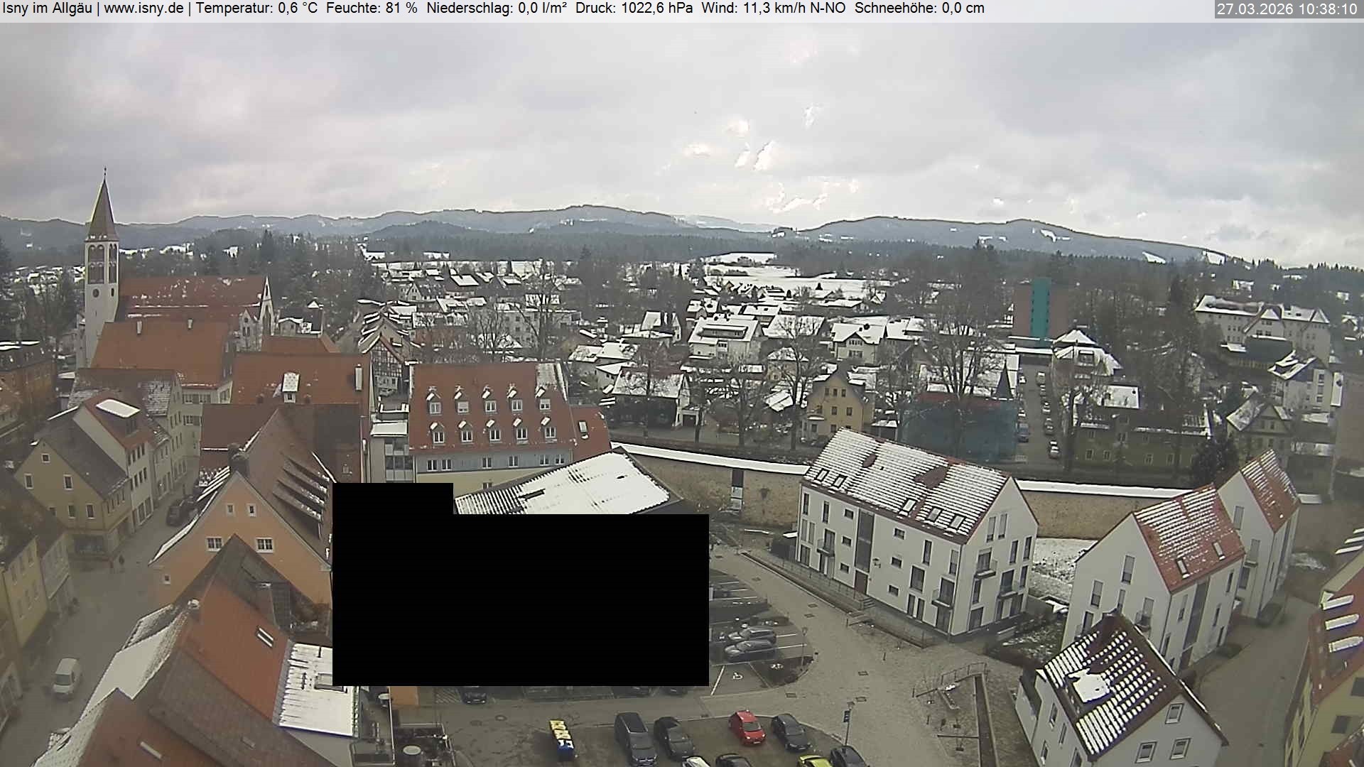 Archiv Foto Webcam Isny im Allgäu - Blick auf die Kirche St. Maria
