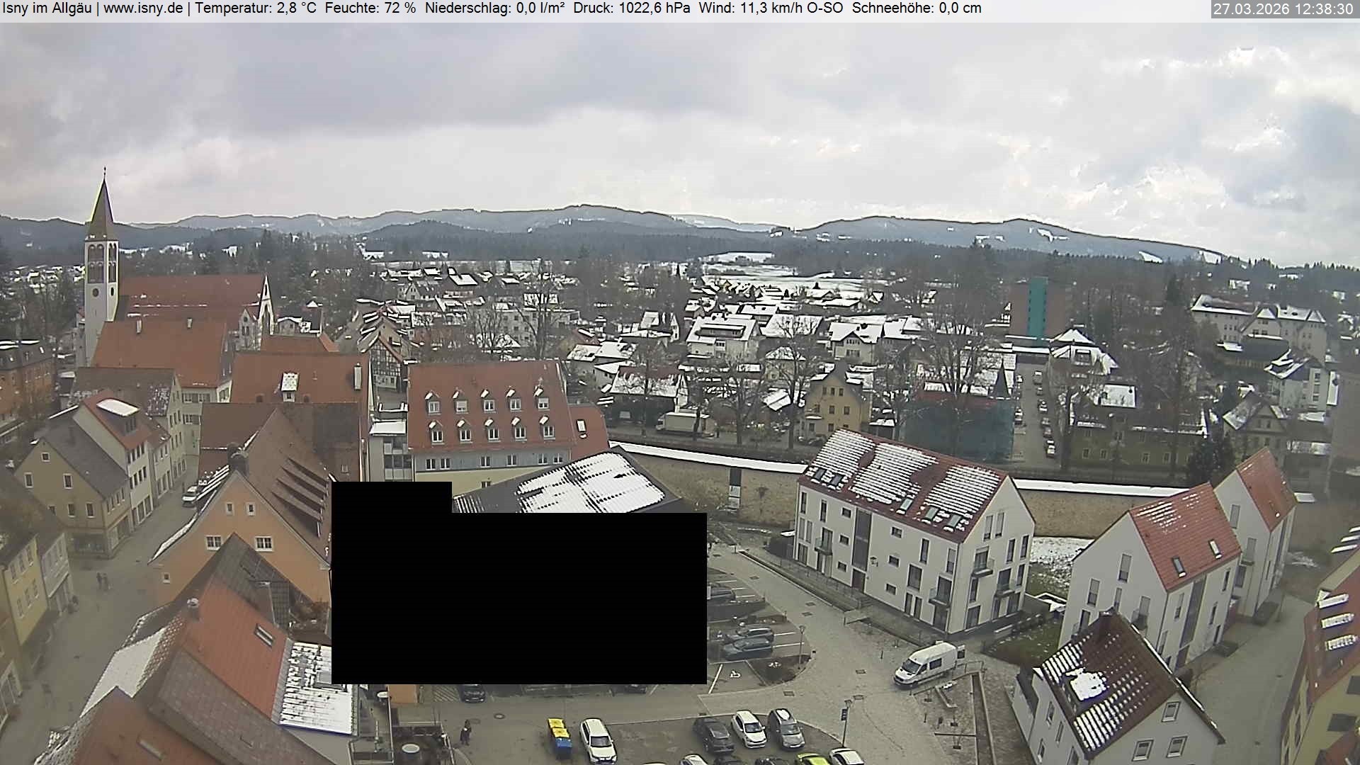 Archiv Foto Webcam Isny im Allgäu - Blick auf die Kirche St. Maria