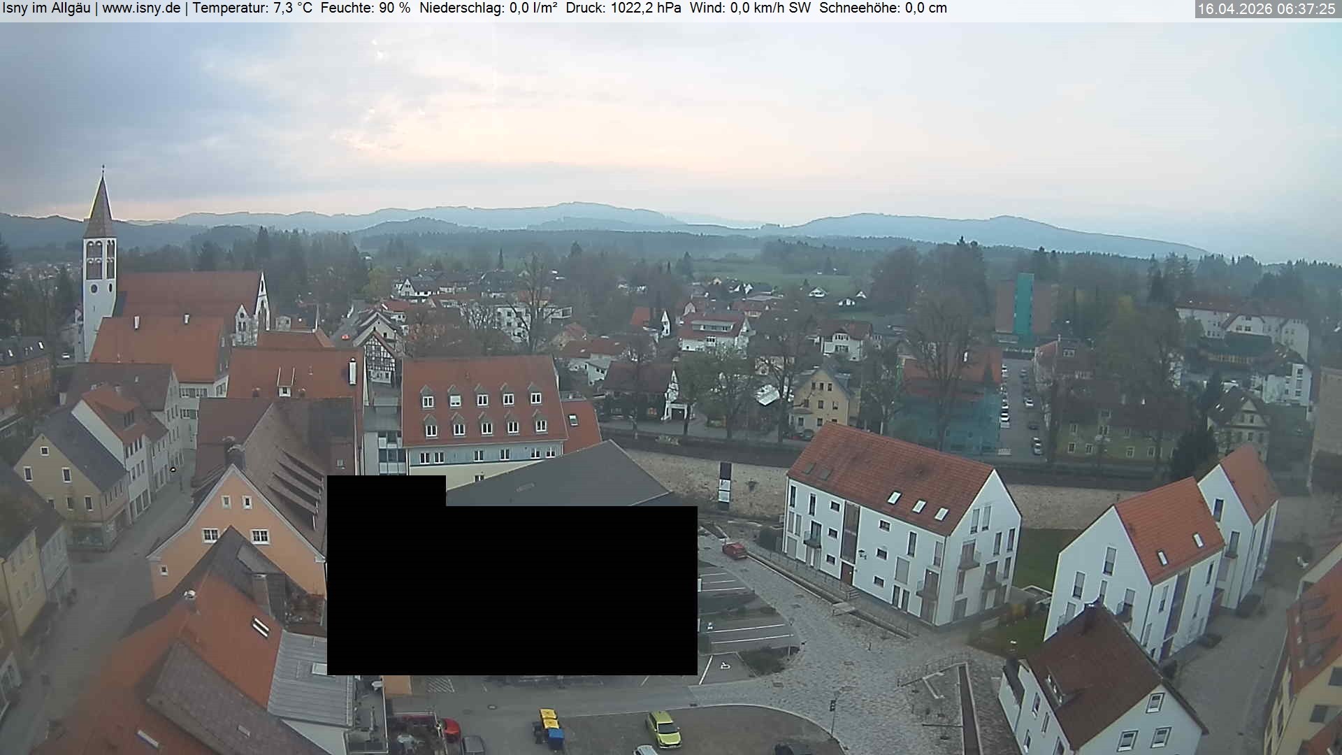 Archiv Foto Webcam Isny im Allgäu - Blick auf die Kirche St. Maria