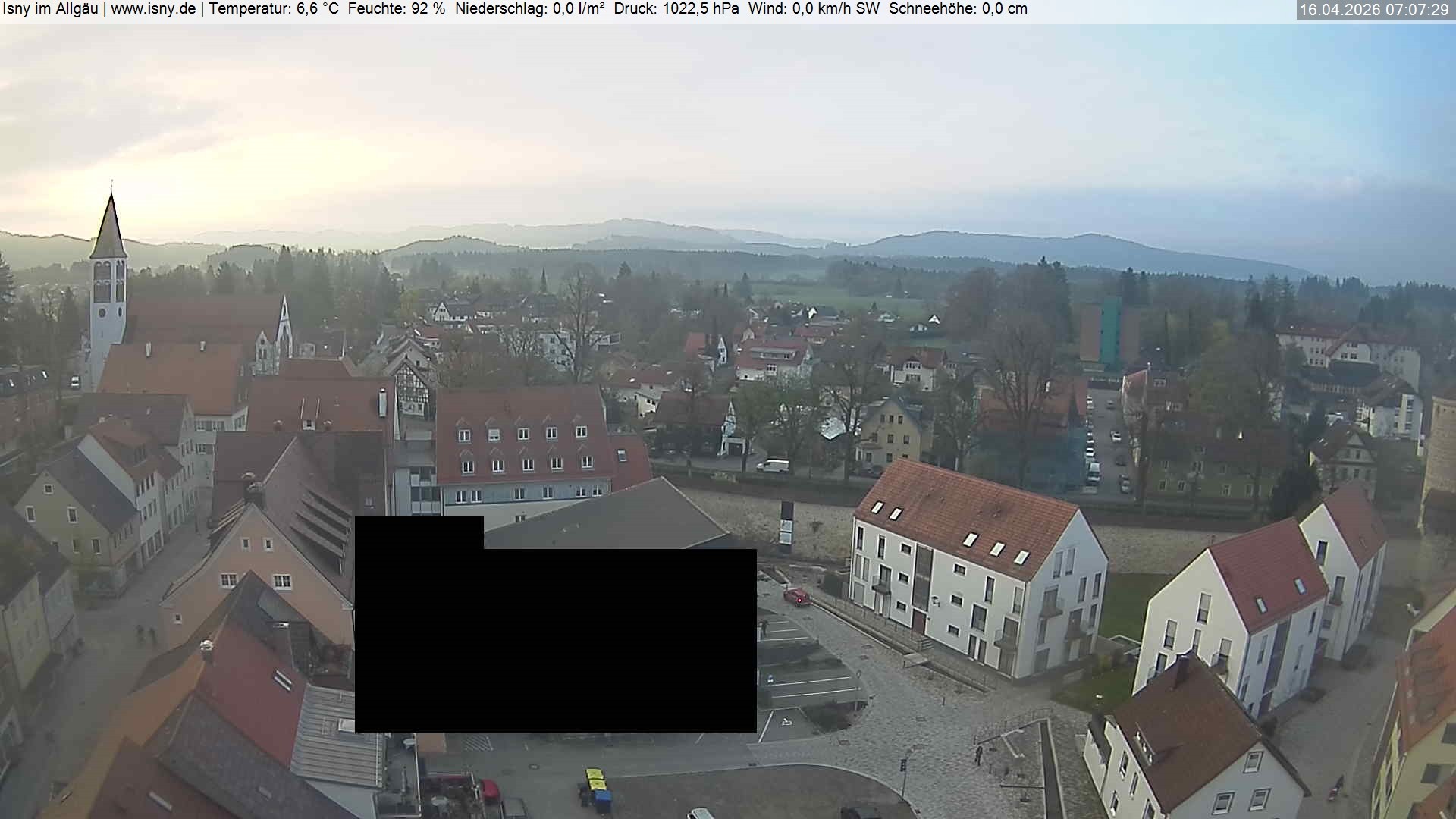 Archiv Foto Webcam Isny im Allgäu - Blick auf die Kirche St. Maria