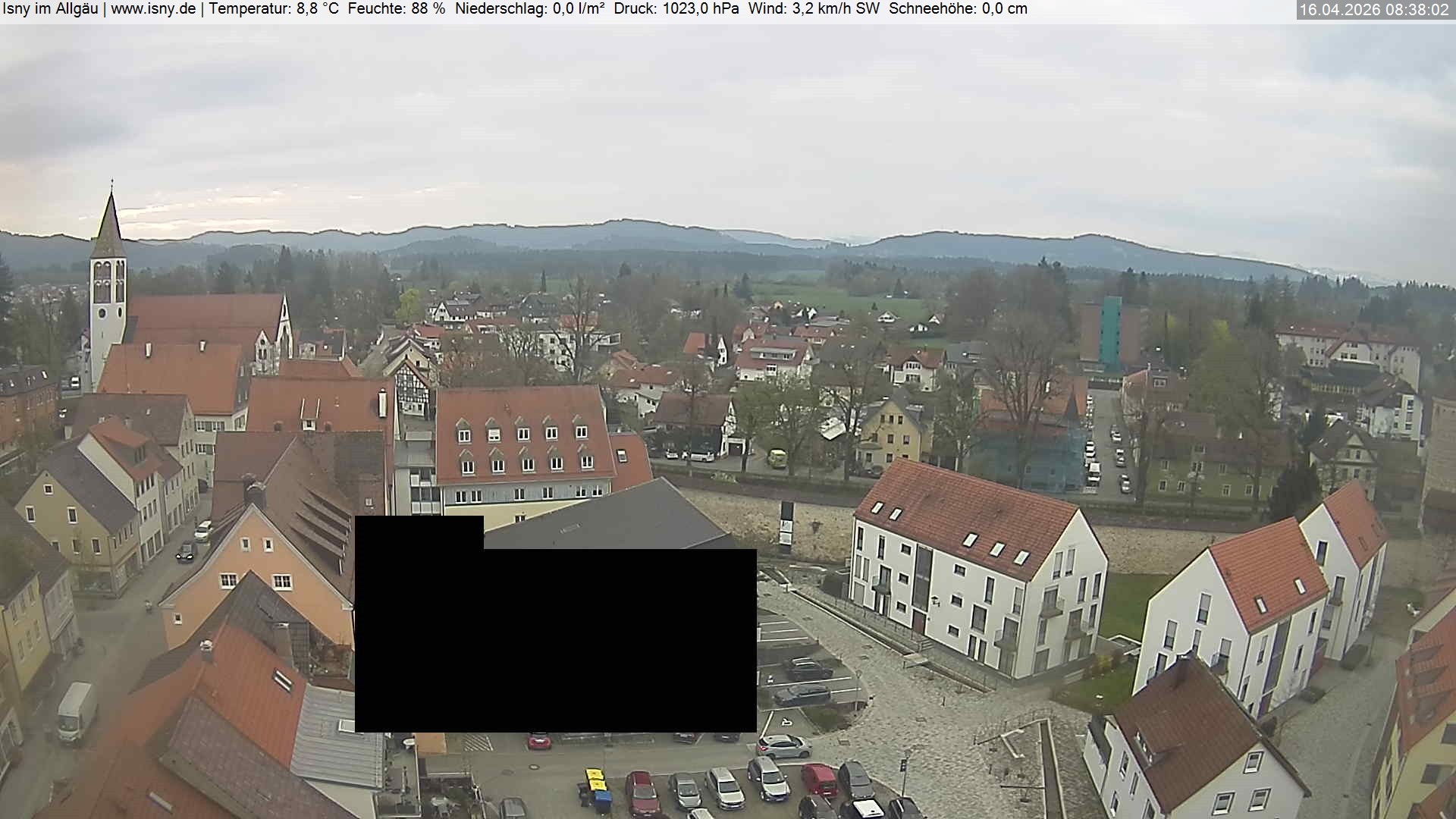 Archiv Foto Webcam Isny im Allgäu - Blick auf die Kirche St. Maria