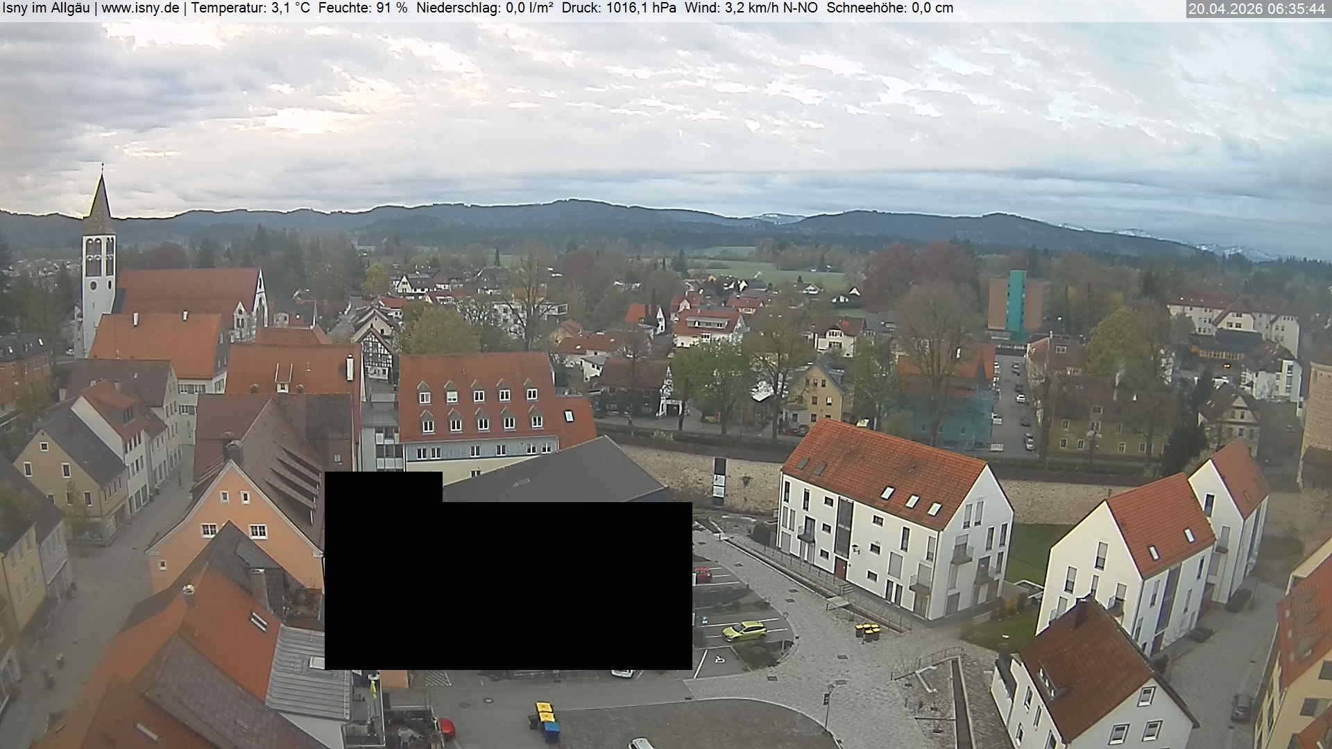 Archiv Foto Webcam Isny im Allgäu - Blick auf die Kirche St. Maria